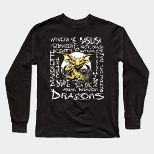 Different Types of Dragons For All Dragon Lovers Mythical Role Playing Long Sleeve T-Shirt